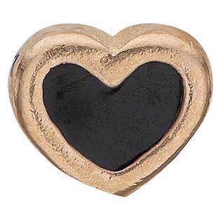 Christina forgyldt sølv Black Enamel Heart Lille forgyldt hjerte med sort emalje, model 603-G4 købes hos Guldsmykket.dk her